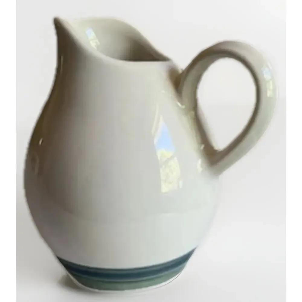 Vintage Pfaltzgraff Pitcher Creamer Ocean Breeze Mid Century Farmhouse Green